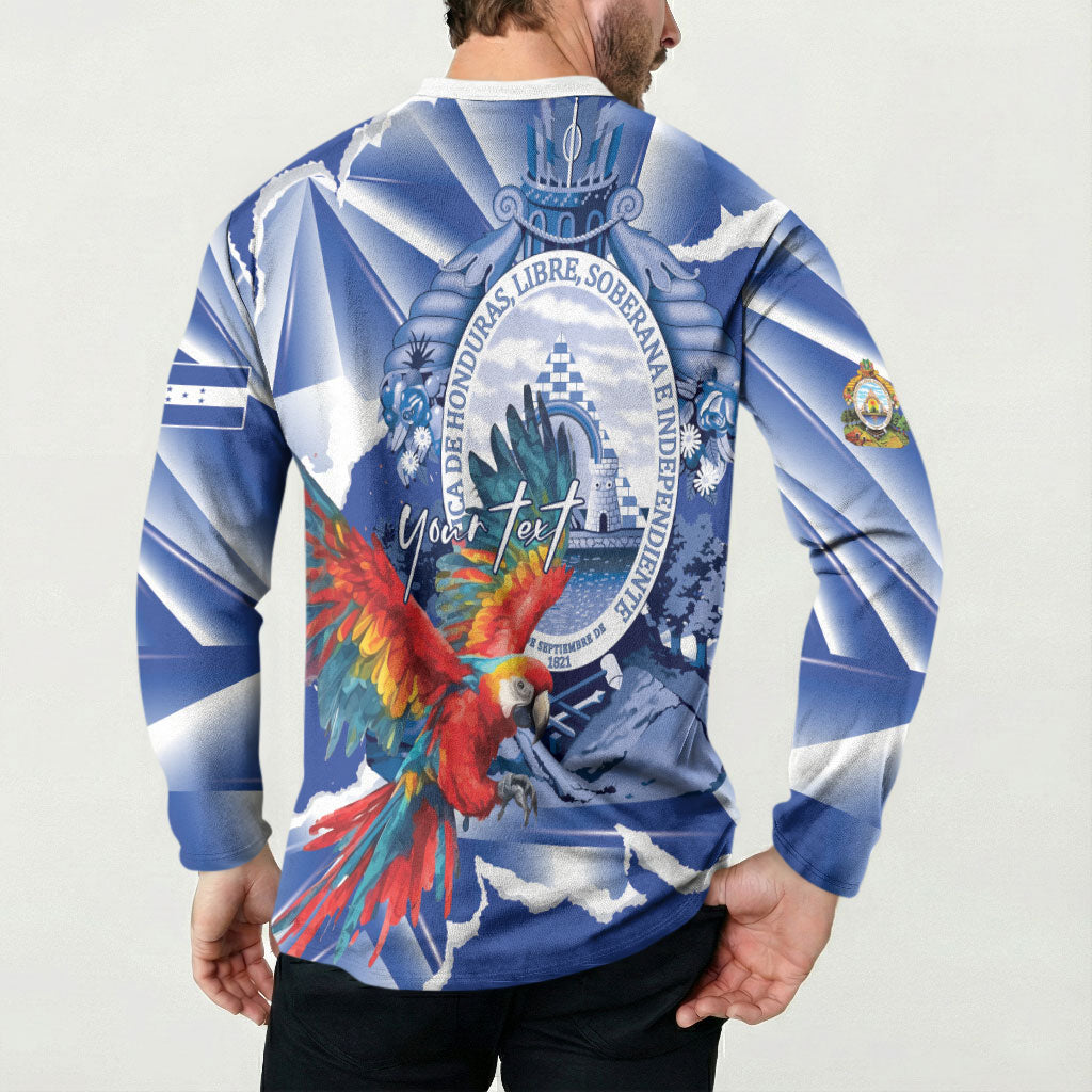 Personalized Honduras Scarlet Macaw Button Sweatshirt Happy Independence Day
