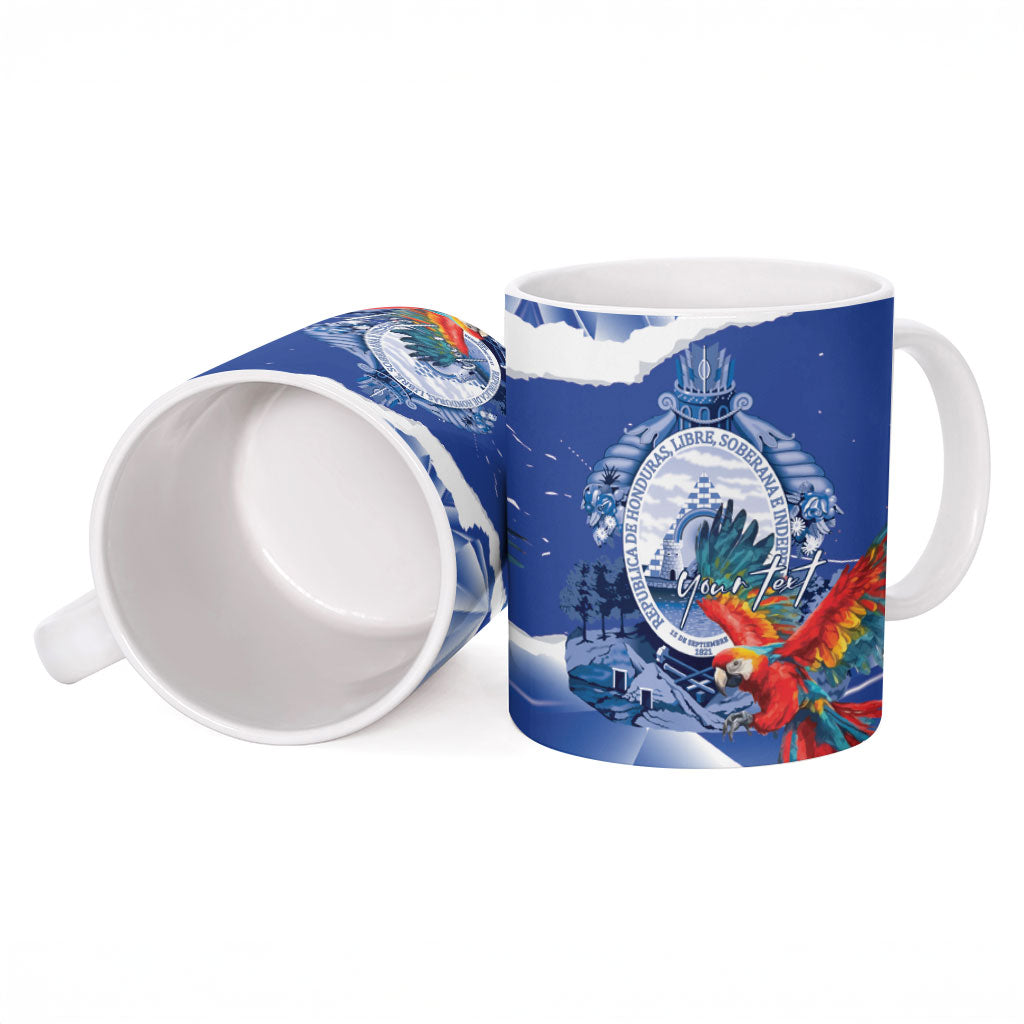 Personalized Honduras Scarlet Macaw Ceramic Mug Happy Independence Day
