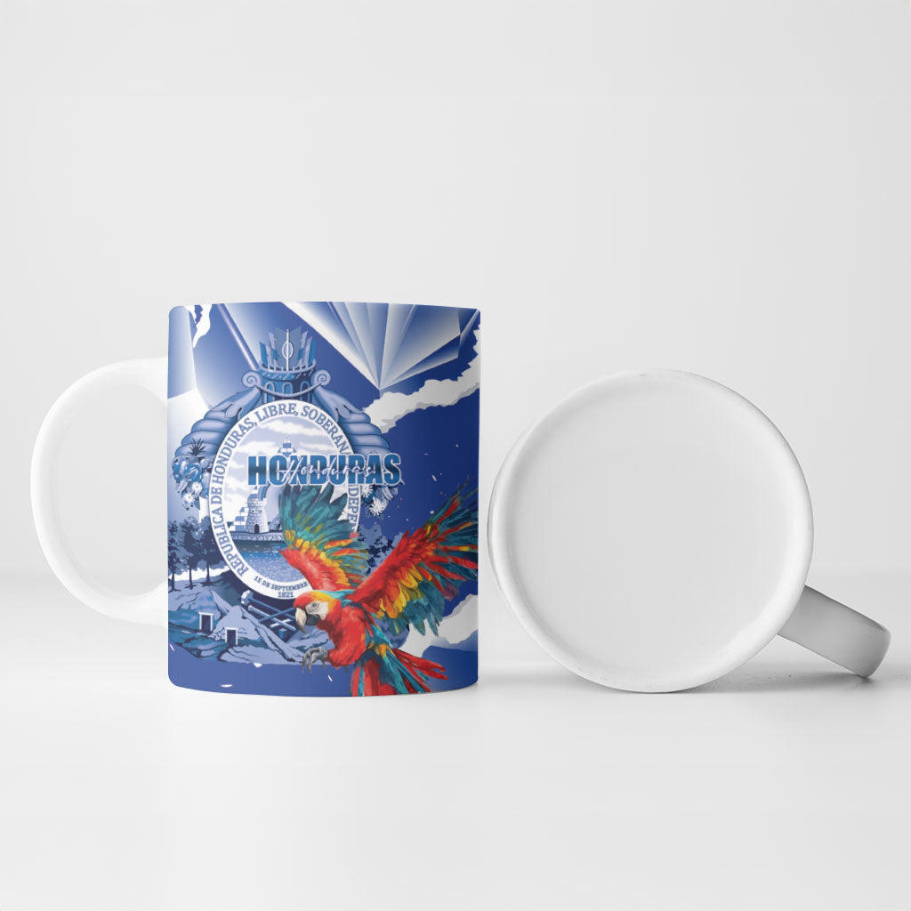 Personalized Honduras Scarlet Macaw Ceramic Mug Happy Independence Day