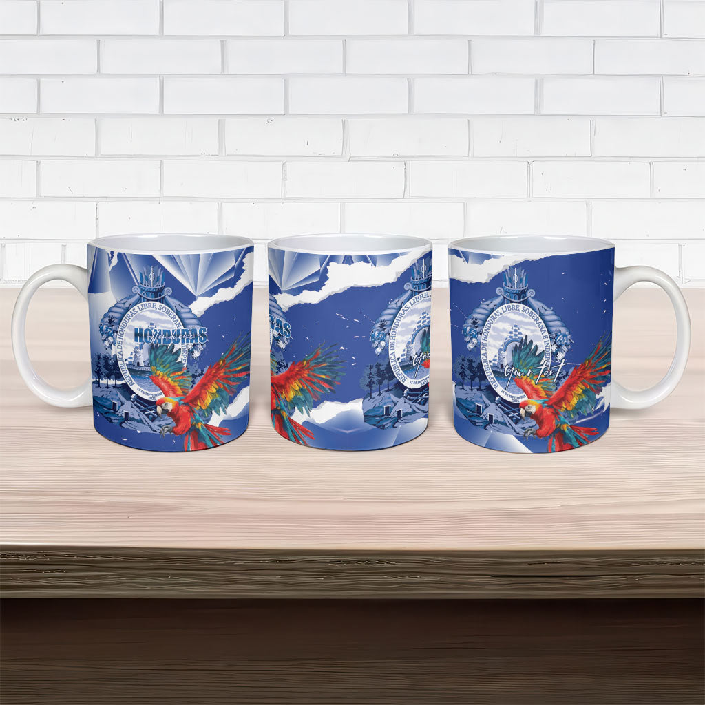Personalized Honduras Scarlet Macaw Ceramic Mug Happy Independence Day