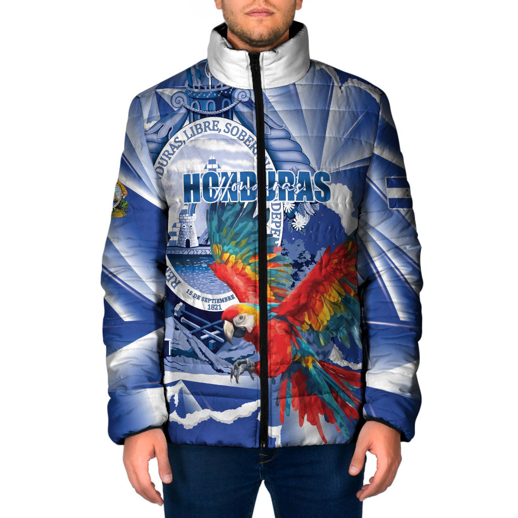 Personalized Honduras Scarlet Macaw Padded Jacket Happy Independence Day
