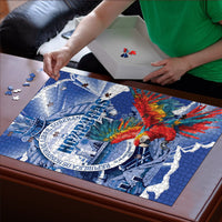 Honduras Scarlet Macaw Puzzle Happy Independence Day