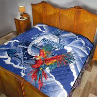 Honduras Scarlet Macaw Quilt Happy Independence Day