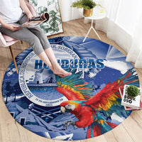 Honduras Scarlet Macaw Round Carpet Happy Independence Day