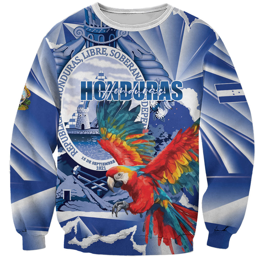 Personalized Honduras Scarlet Macaw Sweatshirt Happy Independence Day