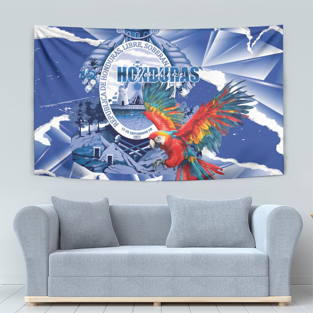 Honduras Scarlet Macaw Tapestry Happy Independence Day