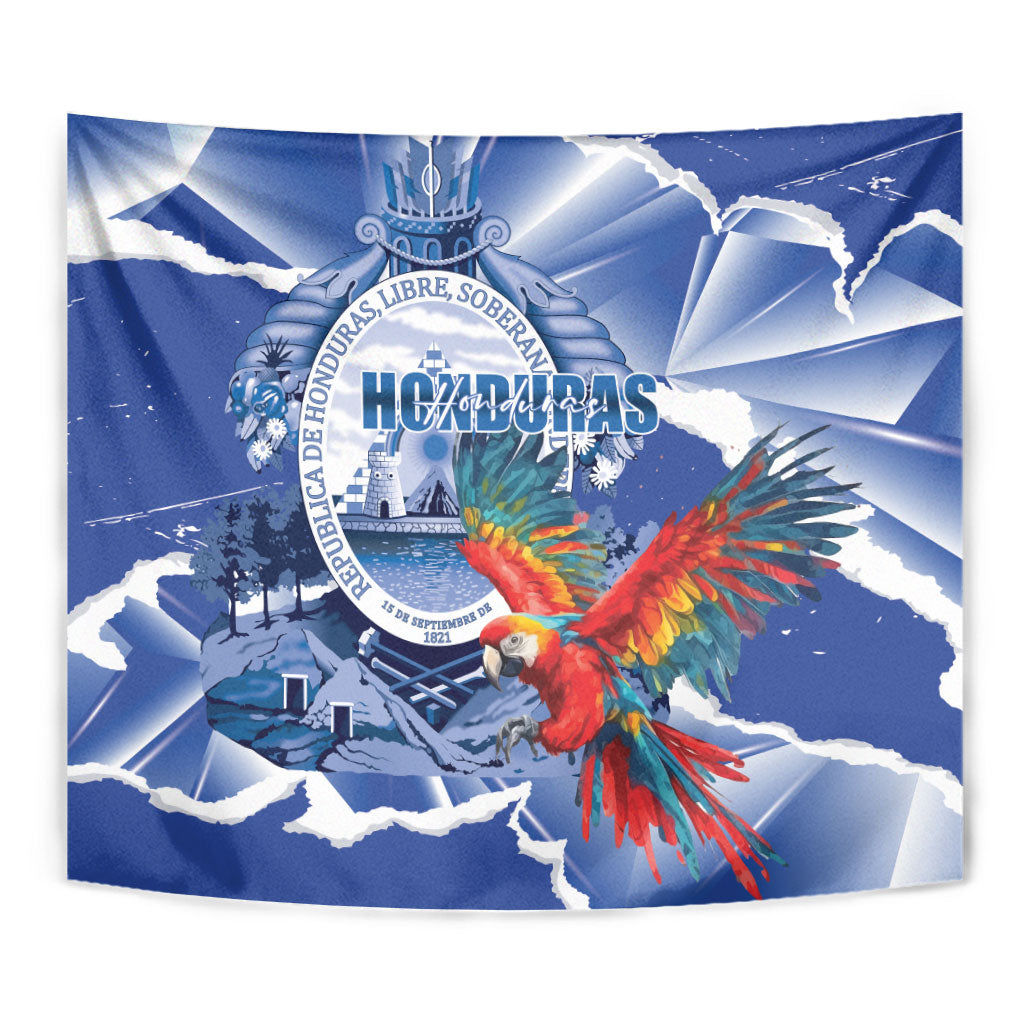 Honduras Scarlet Macaw Tapestry Happy Independence Day