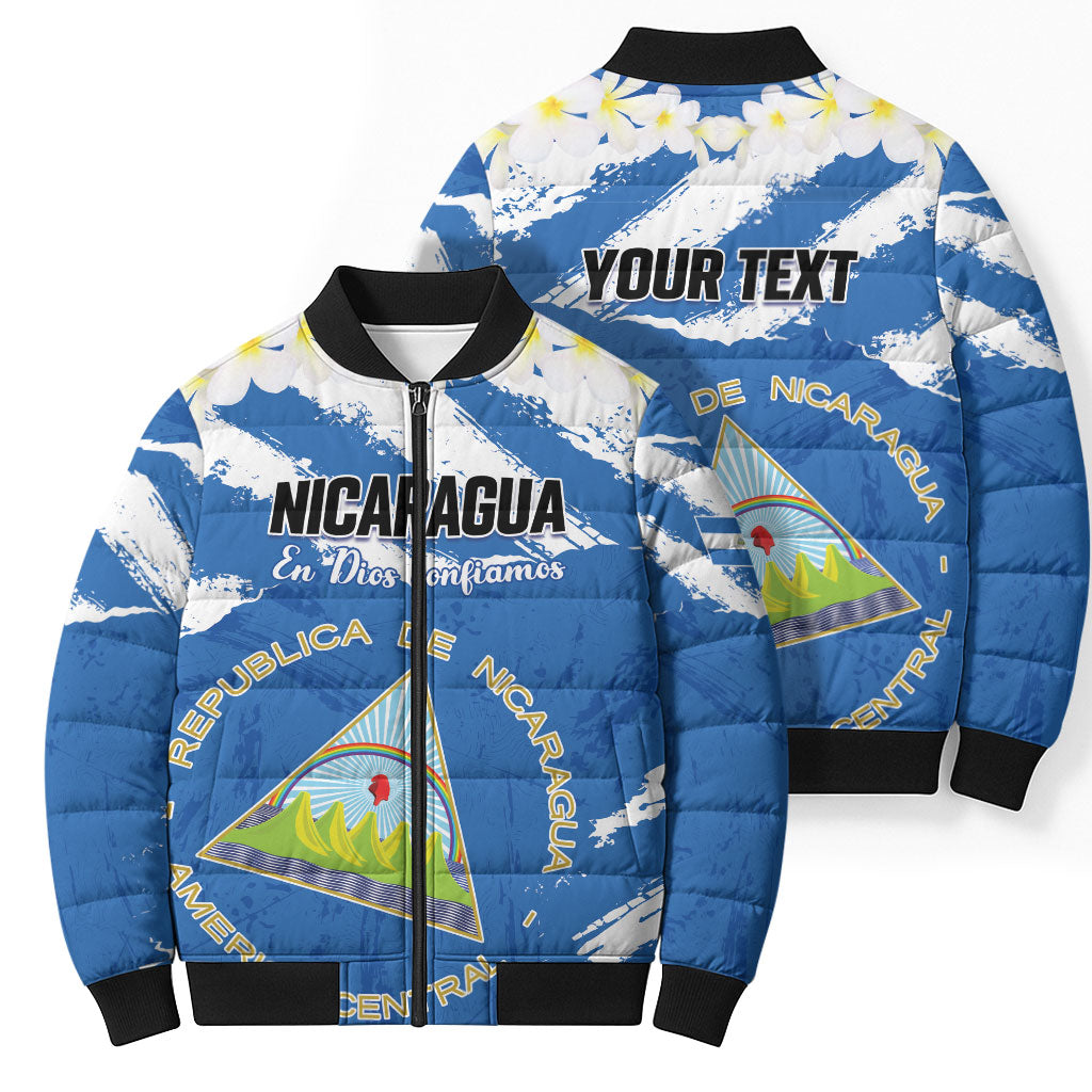 Personalized Nicaragua Sacuanjoche Bomber Puffer Jacket Happy Independence Day
