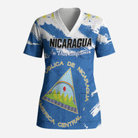 Personalized Nicaragua Sacuanjoche Scrub Top Happy Independence Day