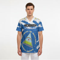 Personalized Nicaragua Sacuanjoche Scrub Top Happy Independence Day