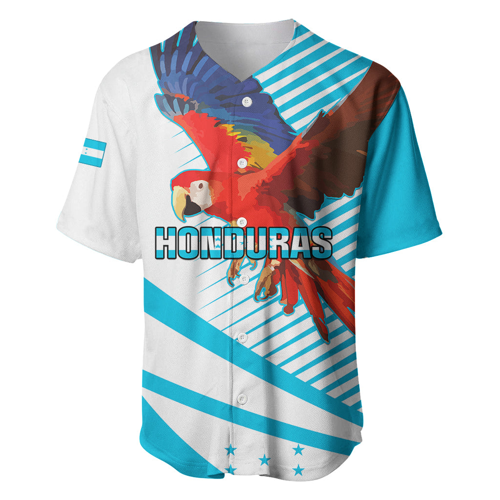 Honduras Baseball Jersey Coat Of Arms With Scarlet Macaw - Wonder Print Shop