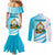 honduras-couples-matching-mermaid-dress-and-long-sleeve-button-shirts-coat-of-arms-with-scarlet-macaw