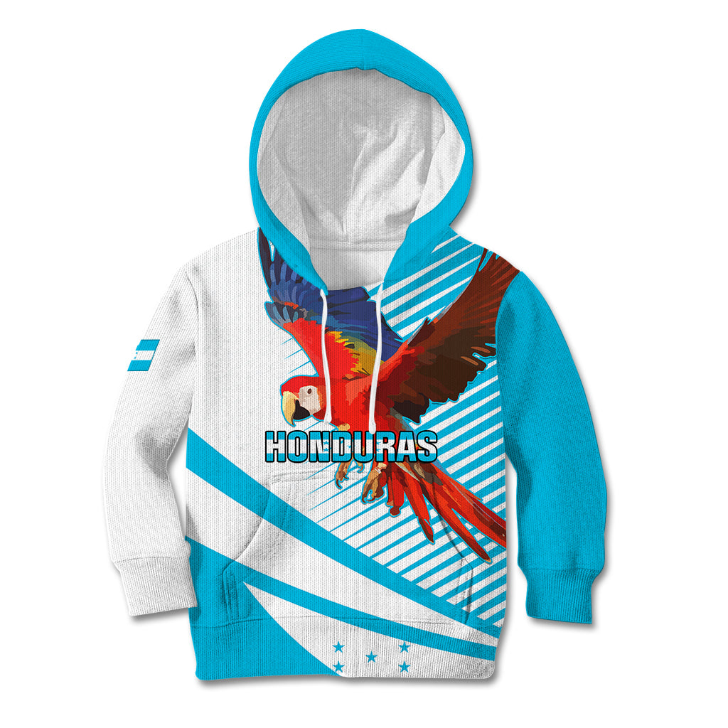 Honduras Kid Hoodie Coat Of Arms With Scarlet Macaw - Wonder Print Shop