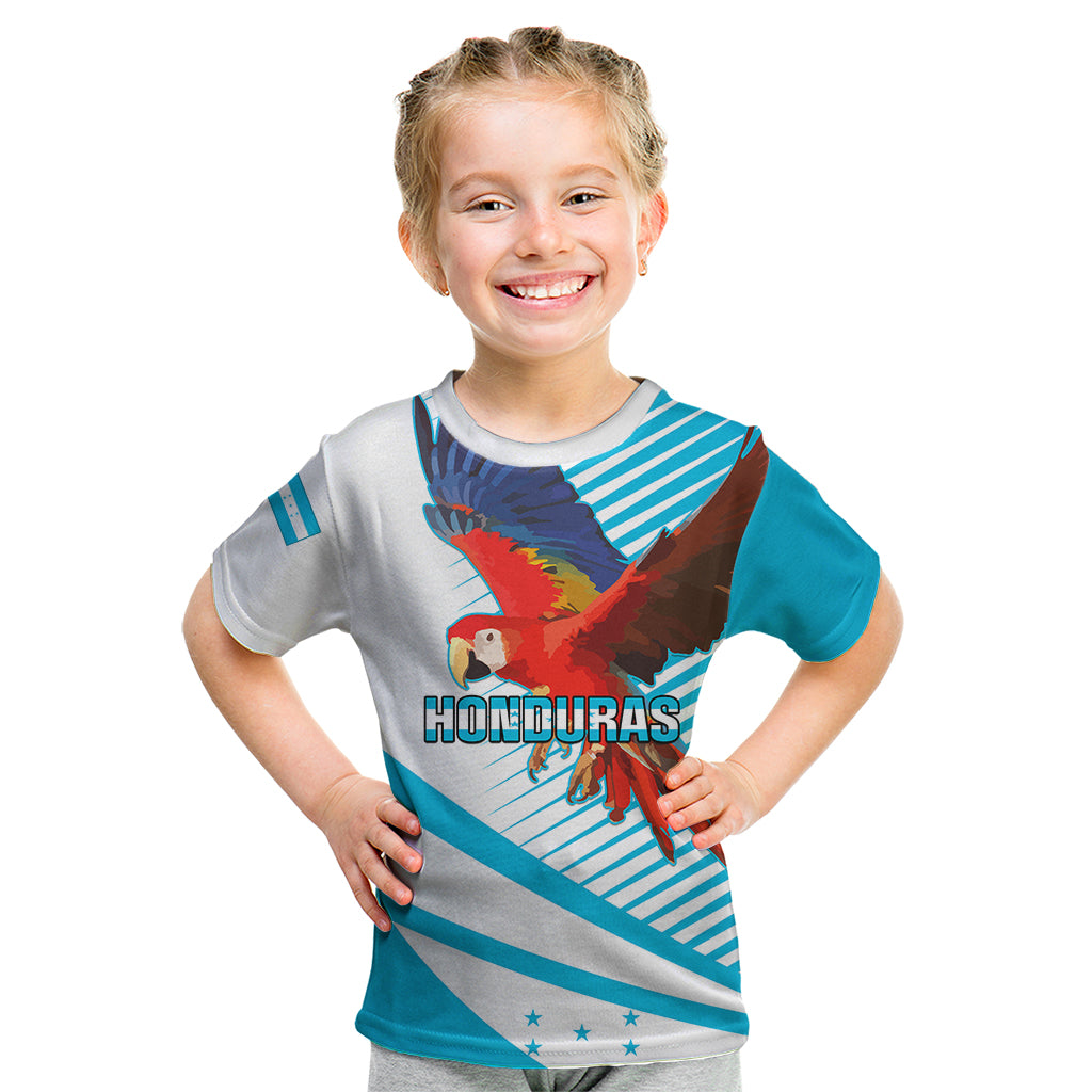 Honduras Kid T Shirt Coat Of Arms With Scarlet Macaw - Wonder Print Shop