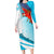 Honduras Long Sleeve Bodycon Dress Coat Of Arms With Scarlet Macaw - Wonder Print Shop