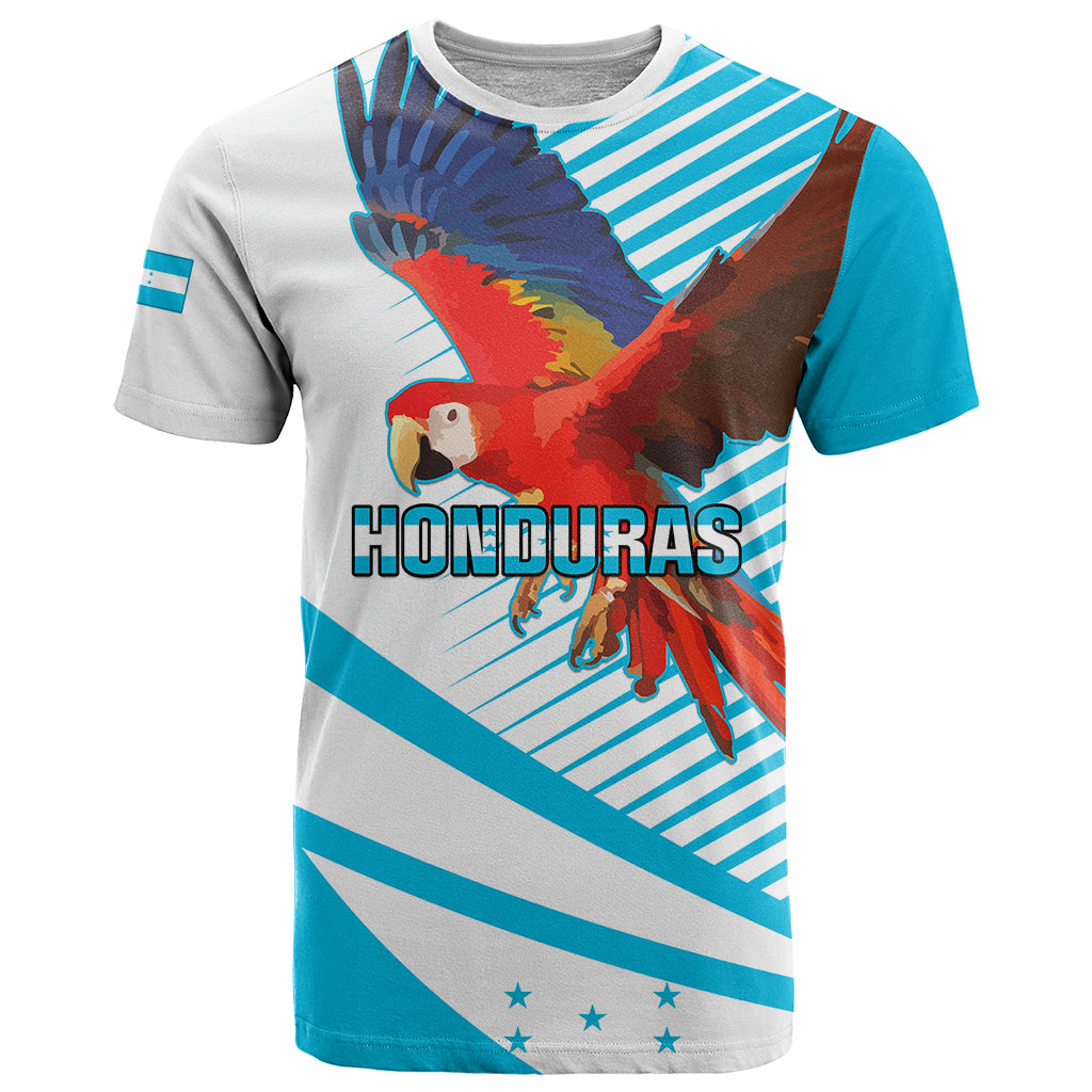 Personalised Honduras T Shirt Coat Of Arms With Scarlet Macaw - Wonder Print Shop