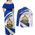 Honduras Independence Day Couples Matching Off Shoulder Maxi Dress and Long Sleeve Button Shirts Map With Coat Of Arms - Wonder Print Shop