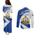 Honduras Independence Day Couples Matching Puletasi Dress and Long Sleeve Button Shirts Map With Coat Of Arms - Wonder Print Shop