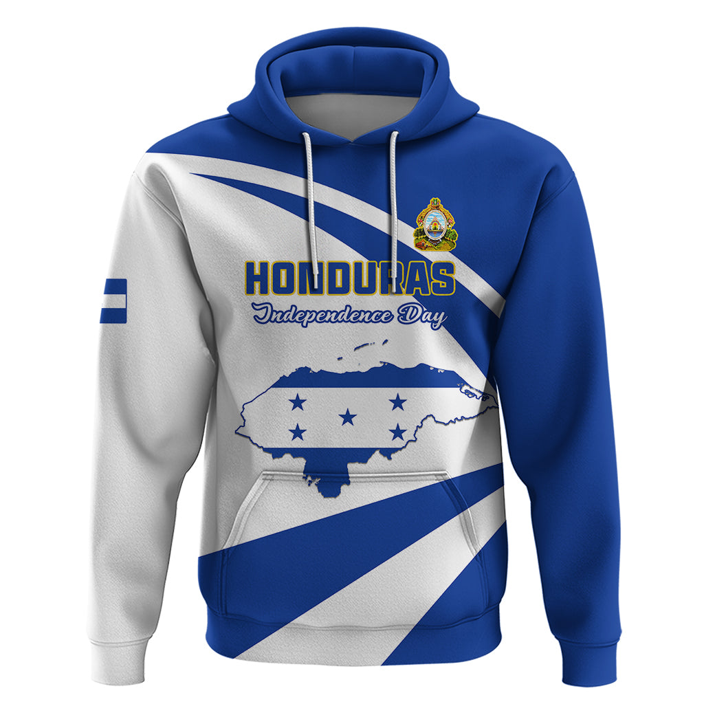 Honduras Independence Day Hoodie Map With Coat Of Arms - Wonder Print Shop