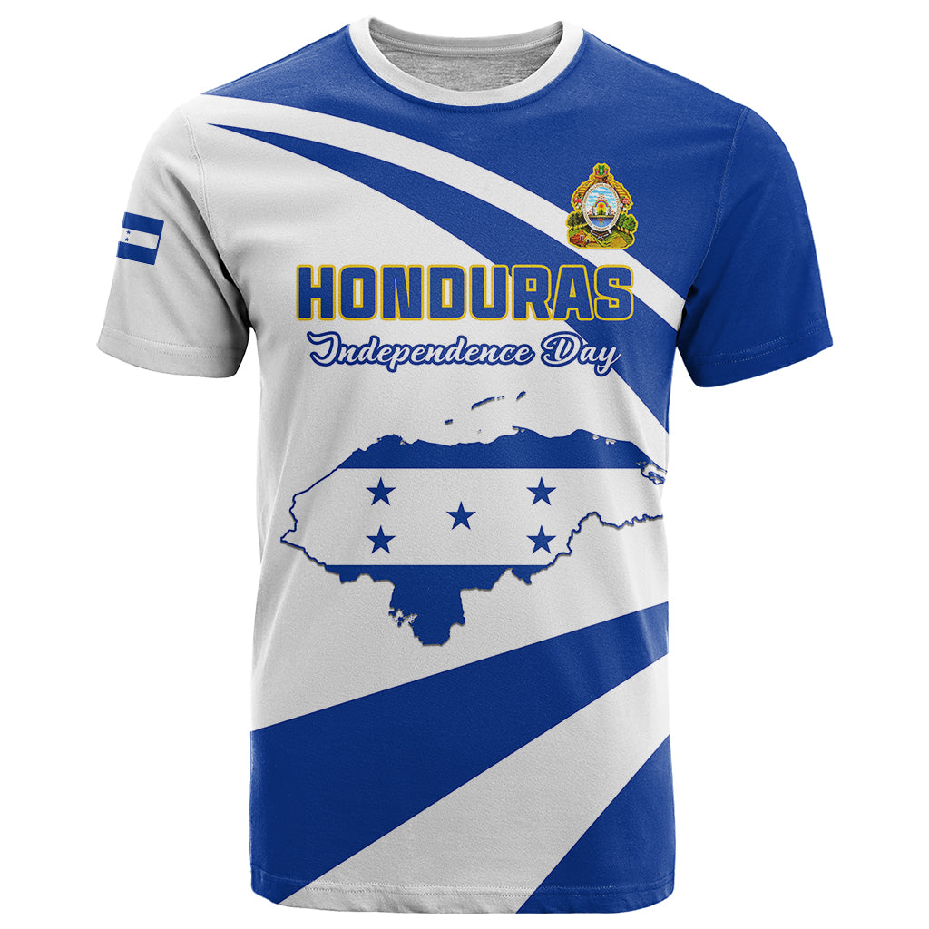 Honduras Independence Day T Shirt Map With Coat Of Arms - Wonder Print Shop