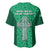 Ireland Rugby Baseball Jersey Irish Celtic Cross Mix Shamrock Pattern - Wonder Print Shop