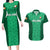 Ireland Rugby Couples Matching Long Sleeve Bodycon Dress and Hawaiian Shirt Irish Celtic Cross Mix Shamrock Pattern - Wonder Print Shop