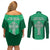 Ireland Rugby Couples Matching Off Shoulder Short Dress and Long Sleeve Button Shirts Irish Celtic Cross Mix Shamrock Pattern - Wonder Print Shop