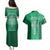 Ireland Rugby Couples Matching Puletasi Dress and Hawaiian Shirt Irish Celtic Cross Mix Shamrock Pattern - Wonder Print Shop