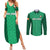 Ireland Rugby Couples Matching Summer Maxi Dress and Long Sleeve Button Shirts Irish Celtic Cross Mix Shamrock Pattern - Wonder Print Shop