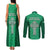 Ireland Rugby Couples Matching Tank Maxi Dress and Long Sleeve Button Shirts Irish Celtic Cross Mix Shamrock Pattern - Wonder Print Shop