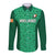 Ireland Rugby Long Sleeve Button Shirt Irish Celtic Cross Mix Shamrock Pattern - Wonder Print Shop