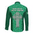 Ireland Rugby Long Sleeve Button Shirt Irish Celtic Cross Mix Shamrock Pattern - Wonder Print Shop