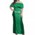 Ireland Rugby Off Shoulder Maxi Dress Irish Celtic Cross Mix Shamrock Pattern - Wonder Print Shop