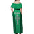 Ireland Rugby Off Shoulder Maxi Dress Irish Celtic Cross Mix Shamrock Pattern - Wonder Print Shop