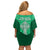 Ireland Rugby Off Shoulder Short Dress Irish Celtic Cross Mix Shamrock Pattern - Wonder Print Shop