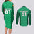 Custom Ireland Rugby Couples Matching Long Sleeve Bodycon Dress and Long Sleeve Button Shirts Irish Celtic Cross Mix Shamrock Pattern - Wonder Print Shop