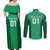 Custom Ireland Rugby Couples Matching Off Shoulder Maxi Dress and Long Sleeve Button Shirts Irish Celtic Cross Mix Shamrock Pattern - Wonder Print Shop