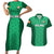 Custom Ireland Rugby Couples Matching Short Sleeve Bodycon Dress and Hawaiian Shirt Irish Celtic Cross Mix Shamrock Pattern - Wonder Print Shop