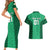 Custom Ireland Rugby Couples Matching Short Sleeve Bodycon Dress and Hawaiian Shirt Irish Celtic Cross Mix Shamrock Pattern - Wonder Print Shop