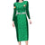 Custom Ireland Rugby Long Sleeve Bodycon Dress Irish Celtic Cross Mix Shamrock Pattern - Wonder Print Shop