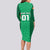 Custom Ireland Rugby Long Sleeve Bodycon Dress Irish Celtic Cross Mix Shamrock Pattern - Wonder Print Shop