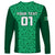 Custom Ireland Rugby Long Sleeve Shirt Irish Celtic Cross Mix Shamrock Pattern - Wonder Print Shop