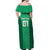 Custom Ireland Rugby Off Shoulder Maxi Dress Irish Celtic Cross Mix Shamrock Pattern - Wonder Print Shop