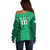 Custom Ireland Rugby Off Shoulder Sweater Irish Celtic Cross Mix Shamrock Pattern - Wonder Print Shop