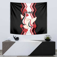 Black Iraq Independence Day tapestry with dove carrying flag and red chevrons
