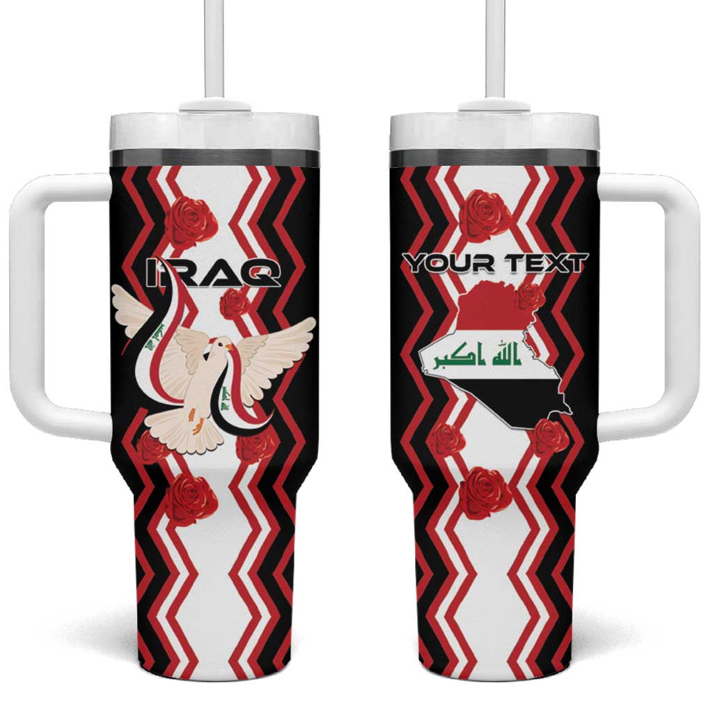 Personalized Iraq Independence Day Tumbler With Handle Dove Carrying Flag