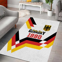Germany 1990 Unity Day area rug on light floor, flag pattern with red-yellow border.