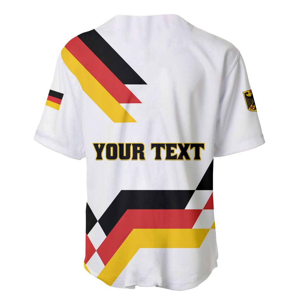 White baseball jersey with German Unity Day 1990 graphics and YOUR TEXT on back