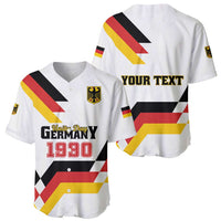 Two white baseball jerseys, one front and one back, with Unity Day Germany 1990 graphics