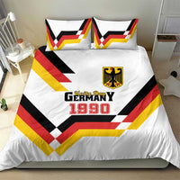 White Germany Unity Day 1990 bedding set with shield emblem and multicolor chevron duvet